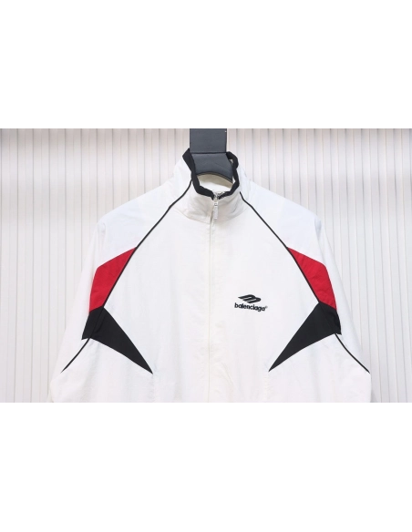Balenciaga red and white stitching sports jacket,Cheap Replica Reps Balenciaga