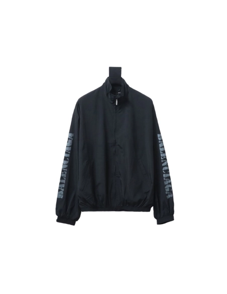 Balenciaga Blurred Lettering Print Track Jacket,Cheap Replica Reps Balenciaga