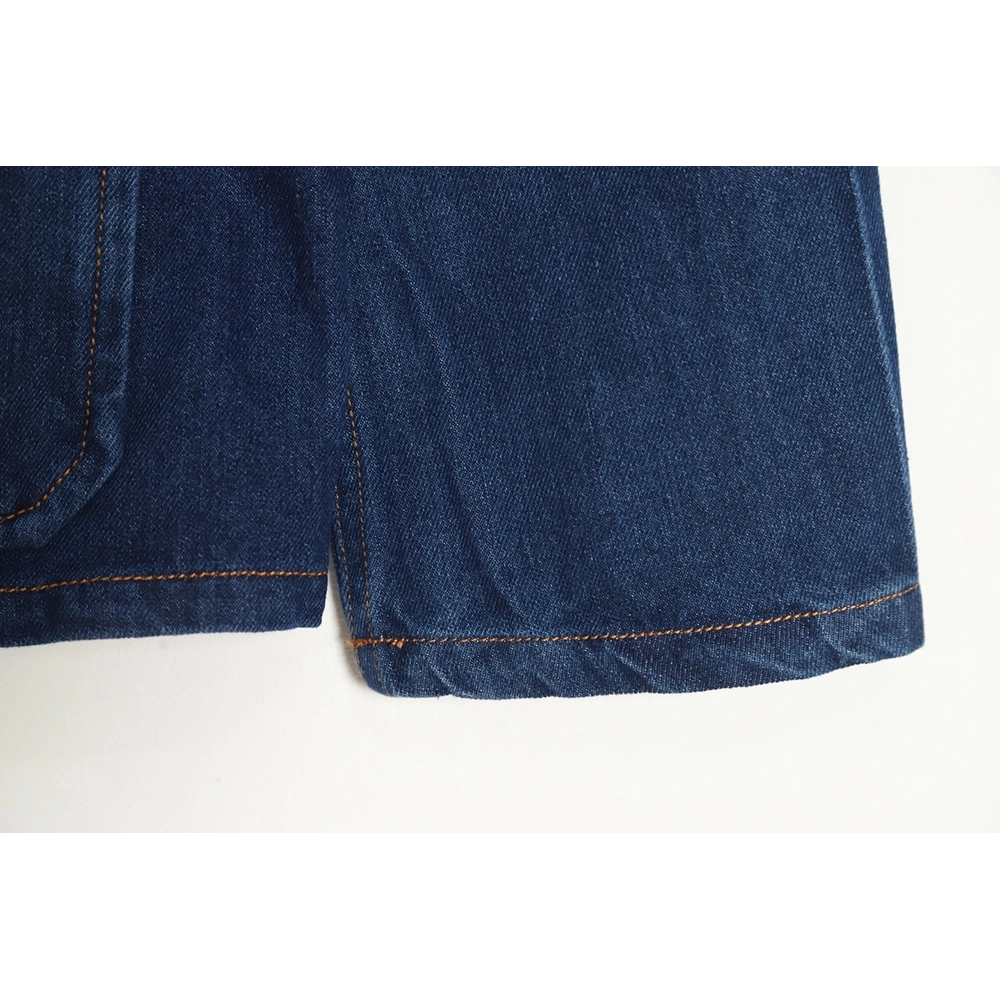 Loewe Denim Jacket with Leather Pockets,Cheap Replica Reps Loewe