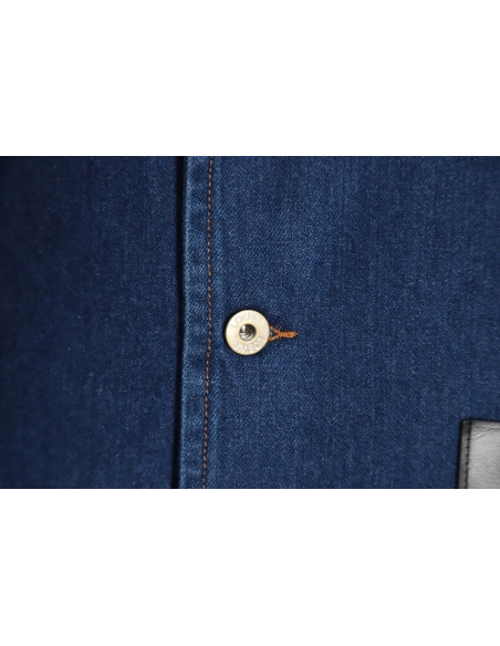 Loewe Denim Jacket with Leather Pockets,Cheap Replica Reps Loewe