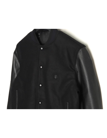 Givenchy 4G Logo leather baseball jacket,Cheap Replica Reps Givenchy