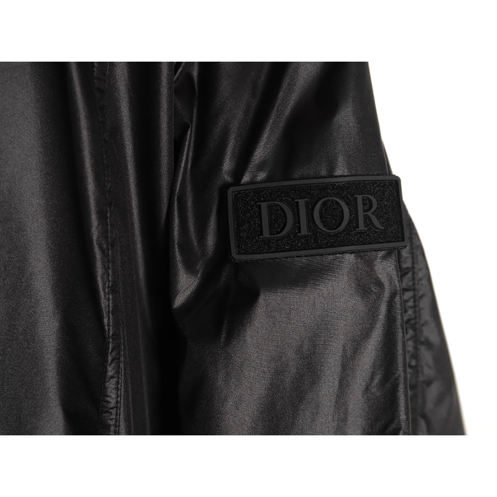 Dior Sleeve Badge Jacquard Silk Hooded Jacket TSK1,Cheap Replica Reps Dior
