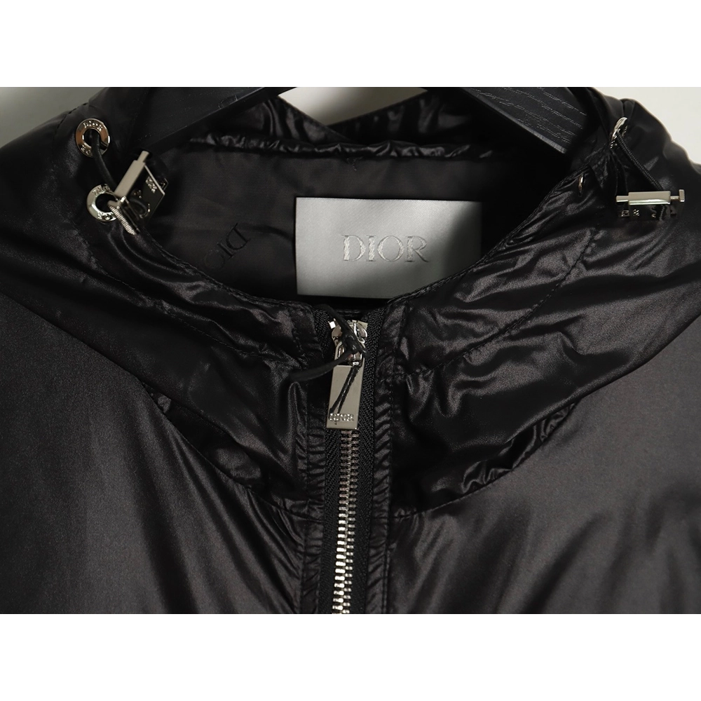 Dior Sleeve Badge Jacquard Silk Hooded Jacket TSK1,Cheap Replica Reps Dior