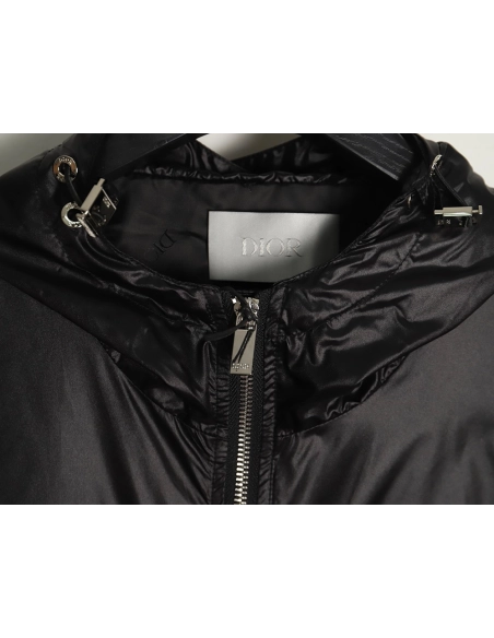 Dior Sleeve Badge Jacquard Silk Hooded Jacket TSK1,Cheap Replica Reps Dior