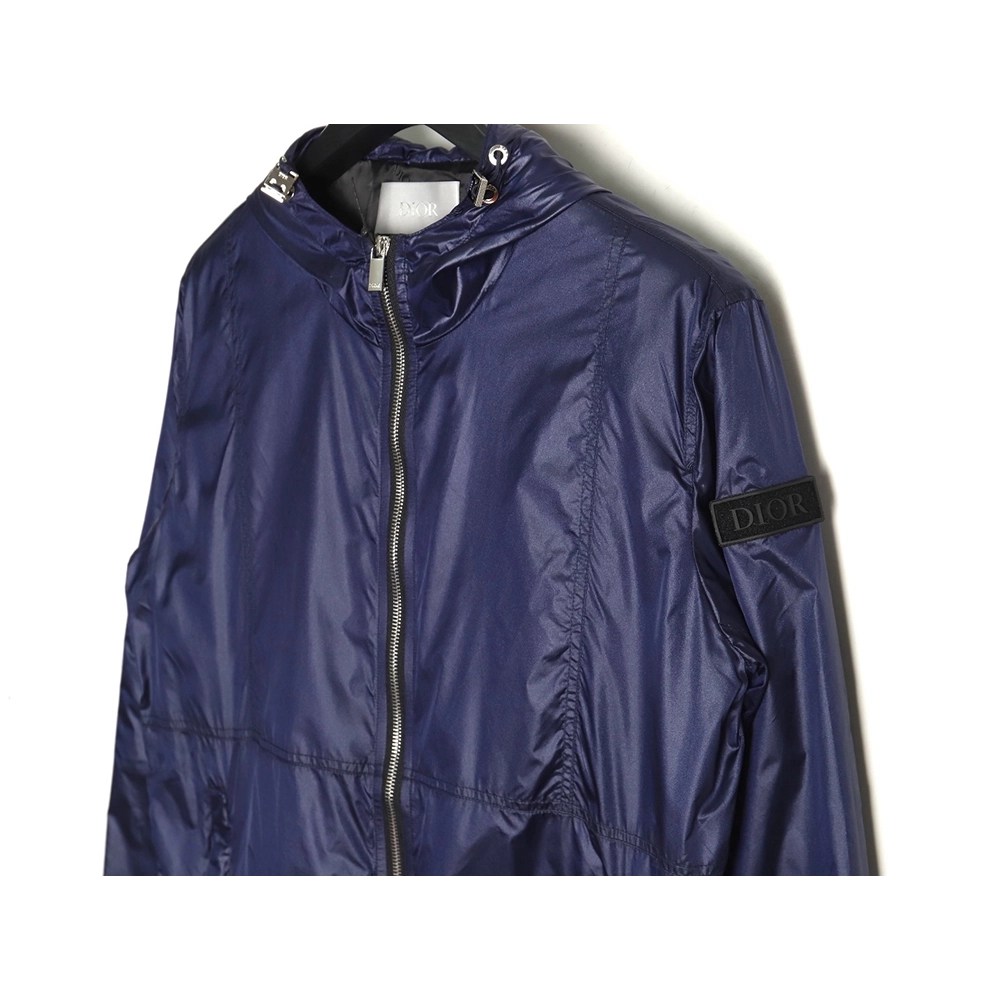 Dior Sleeve Badge Jacquard Silk Hooded Jacket,Cheap Replica Reps Dior