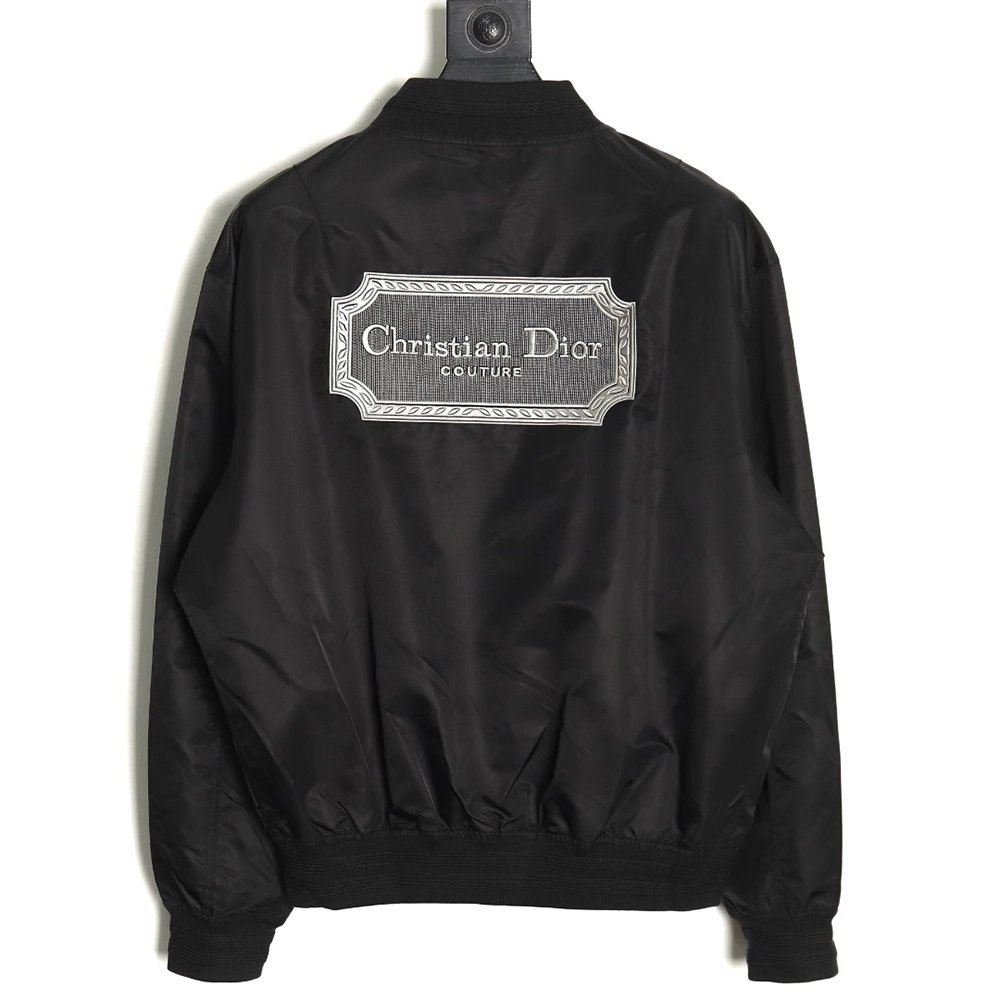 Dior square logo embroidered bomber jacket TSK1,Cheap Replica Reps Dior