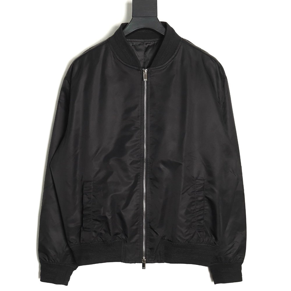 Dior square logo embroidered bomber jacket TSK1,Cheap Replica Reps Dior