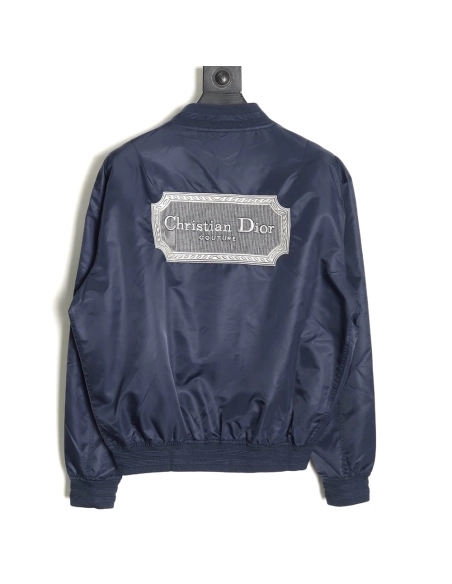 Dior square logo embroidered bomber jacket,Cheap Replica Reps Dior