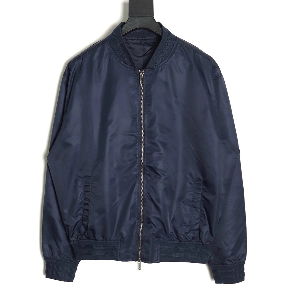 Dior square logo embroidered bomber jacket,Cheap Replica Reps Dior
