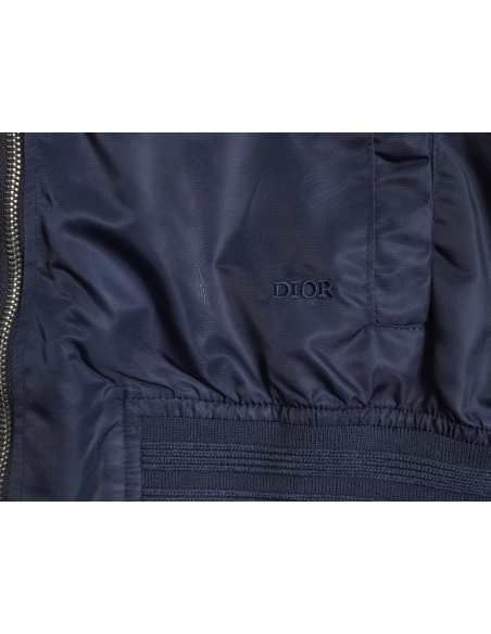 Dior square logo embroidered bomber jacket,Cheap Replica Reps Dior
