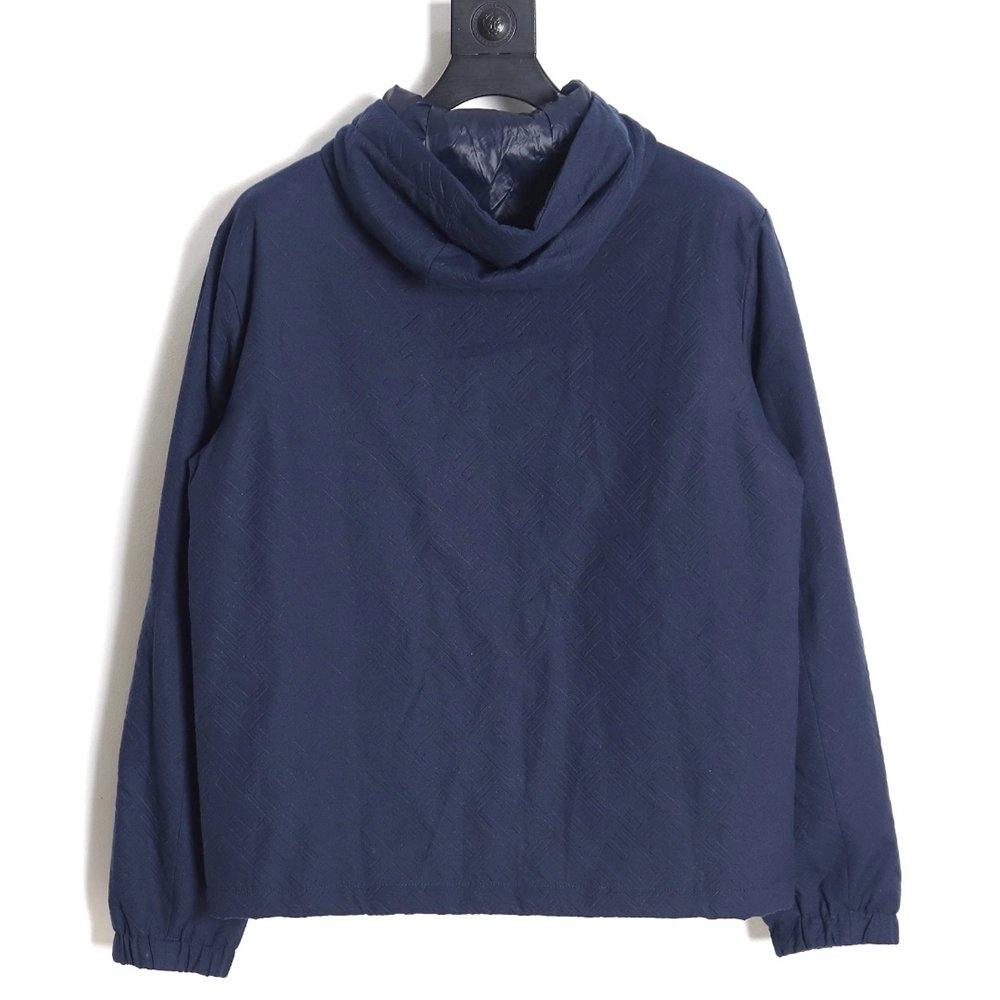 Fendi monogram pattern zipper hooded jacket,Cheap Replica Reps Fendi