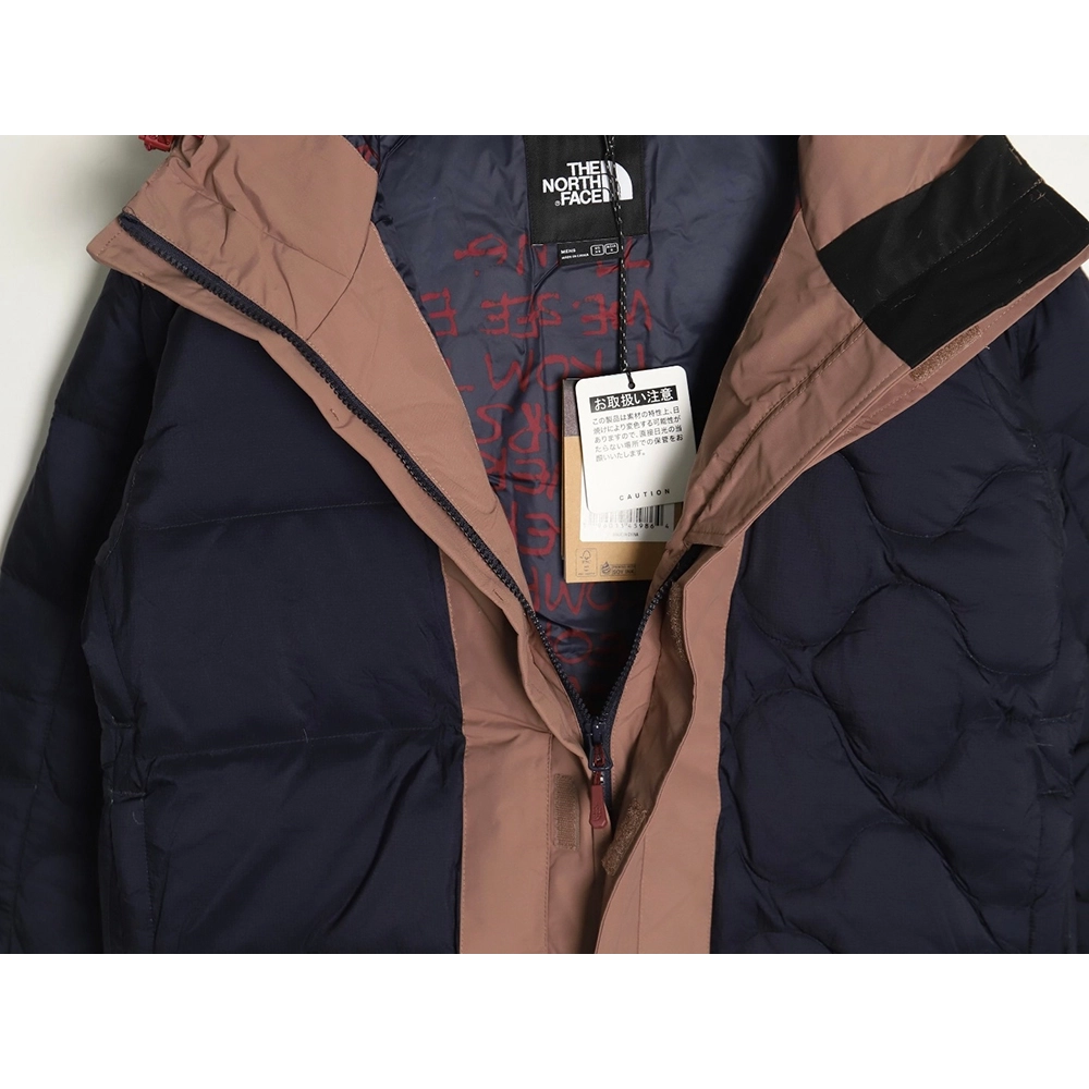 The North Face colorblock print zipup hooded down jacket TSK1,Cheap Replica Reps The North Face