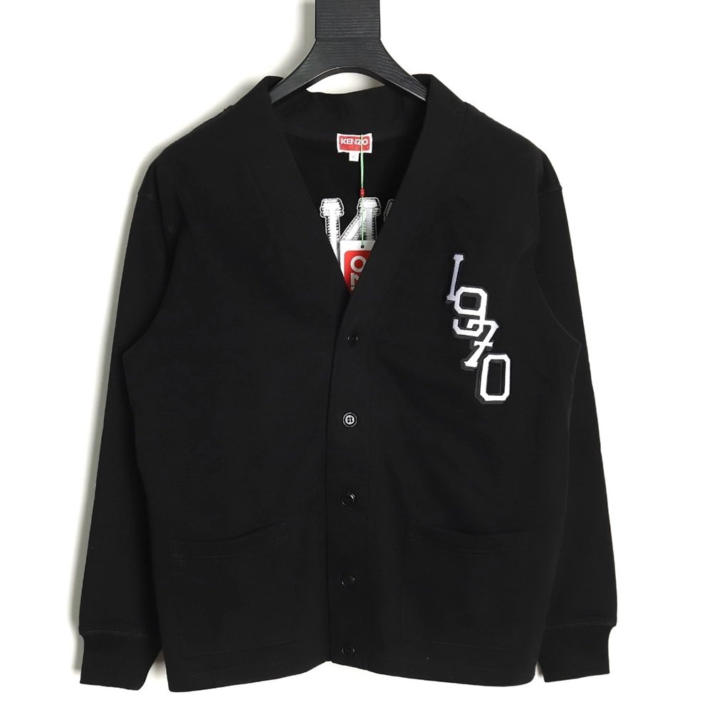 Kenzo Tiger Head Embroidered Cardigan Sweatshirt,Cheap Replica Reps Kenzo