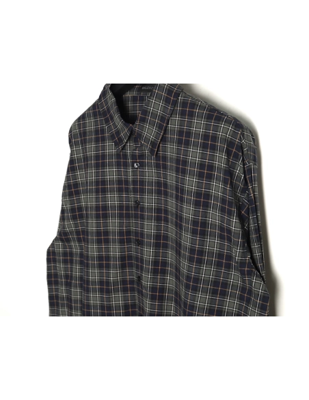 Balenciaga Green Plaid Long Sleeve Shirt,Cheap Replica Reps Balenciaga
