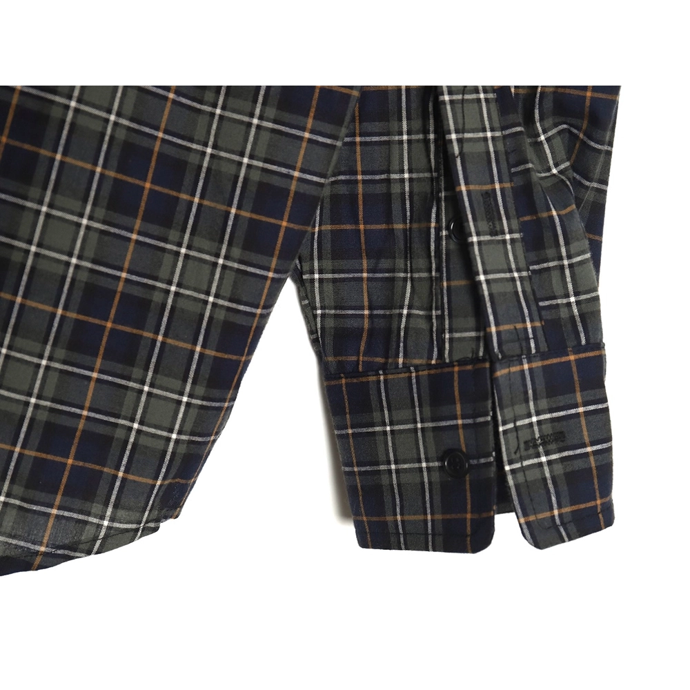 Balenciaga Green Plaid Long Sleeve Shirt,Cheap Replica Reps Balenciaga