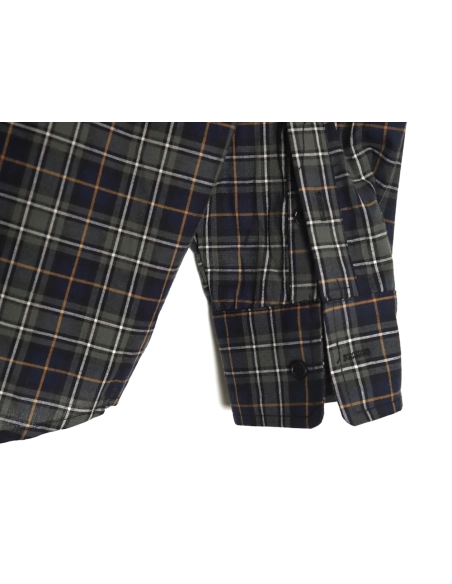 Balenciaga Green Plaid Long Sleeve Shirt,Cheap Replica Reps Balenciaga