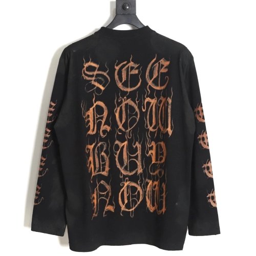 Balenciaga muddyed Sanskrit longsleeved Tshirt,Cheap Replica Reps Balenciaga
