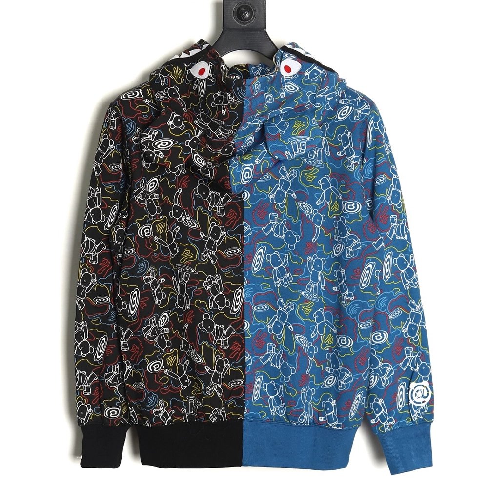 Bape x Medicon Toy joint violent bear and shark camouflage hoodie,Cheap Replica Reps Bape