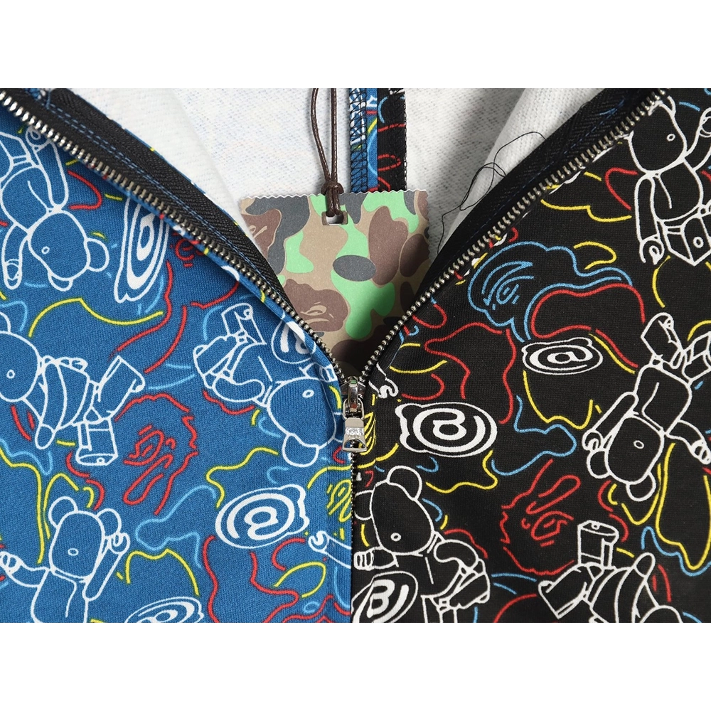 Bape x Medicon Toy joint violent bear and shark camouflage hoodie,Cheap Replica Reps Bape