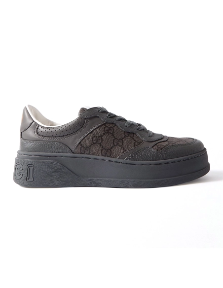Gucci Lace Up Sneaker GG Monogram Grey,GUCCI SHOES,Other Brand Sneakers