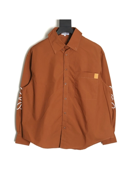 Loewe double sleeve embroidered logo shirt,Loewe Shirt,Shirt,APPAREL
