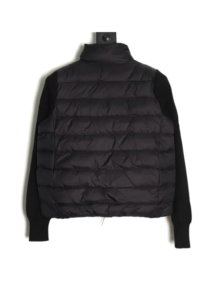 Moncler patchwork knitted stand collar lightweight down jacket,Moncler Jacket,Jacket,APPAREL