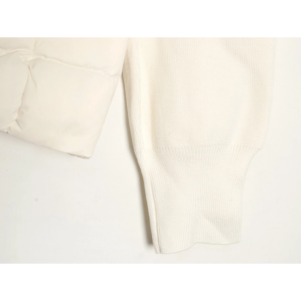 Moncler patchwork knitted stand collar lightweight down jacket,Moncler Jacket,Jacket,APPAREL