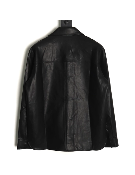 Loewe singlepocket zippered button leather jacket,Loewe Jacket,Jacket,APPAREL