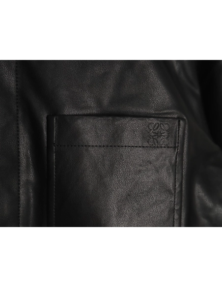 Loewe singlepocket zippered button leather jacket,Loewe Jacket,Jacket,APPAREL