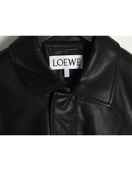 Loewe singlepocket zippered button leather jacket,Loewe Jacket,Jacket,APPAREL