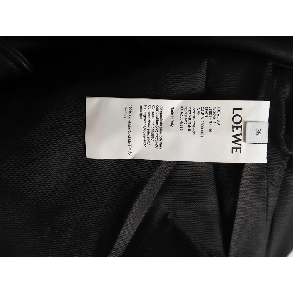 Loewe singlepocket zippered button leather jacket,Loewe Jacket,Jacket,APPAREL
