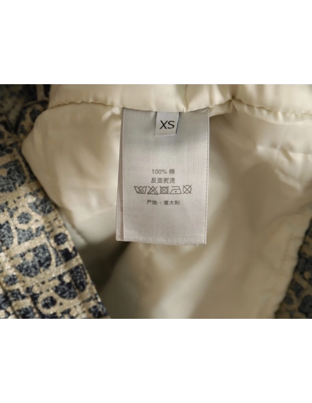 Dior all over print jacquard hooded down jacket,Dior Jacket,Jacket,APPAREL