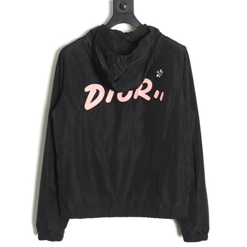 Dior embroidered letters small wasp hooded jacket,Dior Jacket,Jacket,APPAREL