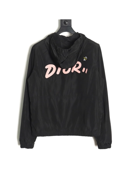 Dior embroidered letters small wasp hooded jacket,Dior Jacket,Jacket,APPAREL