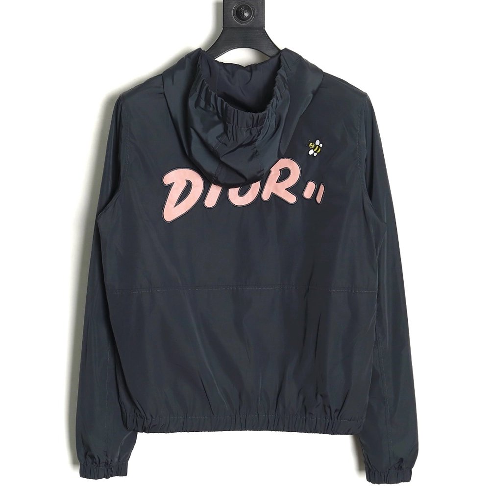 Dior embroidered letters small wasp hooded jacket,Dior Jacket,Jacket,APPAREL