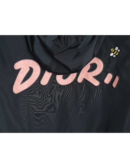 Dior embroidered letters small wasp hooded jacket,Dior Jacket,Jacket,APPAREL