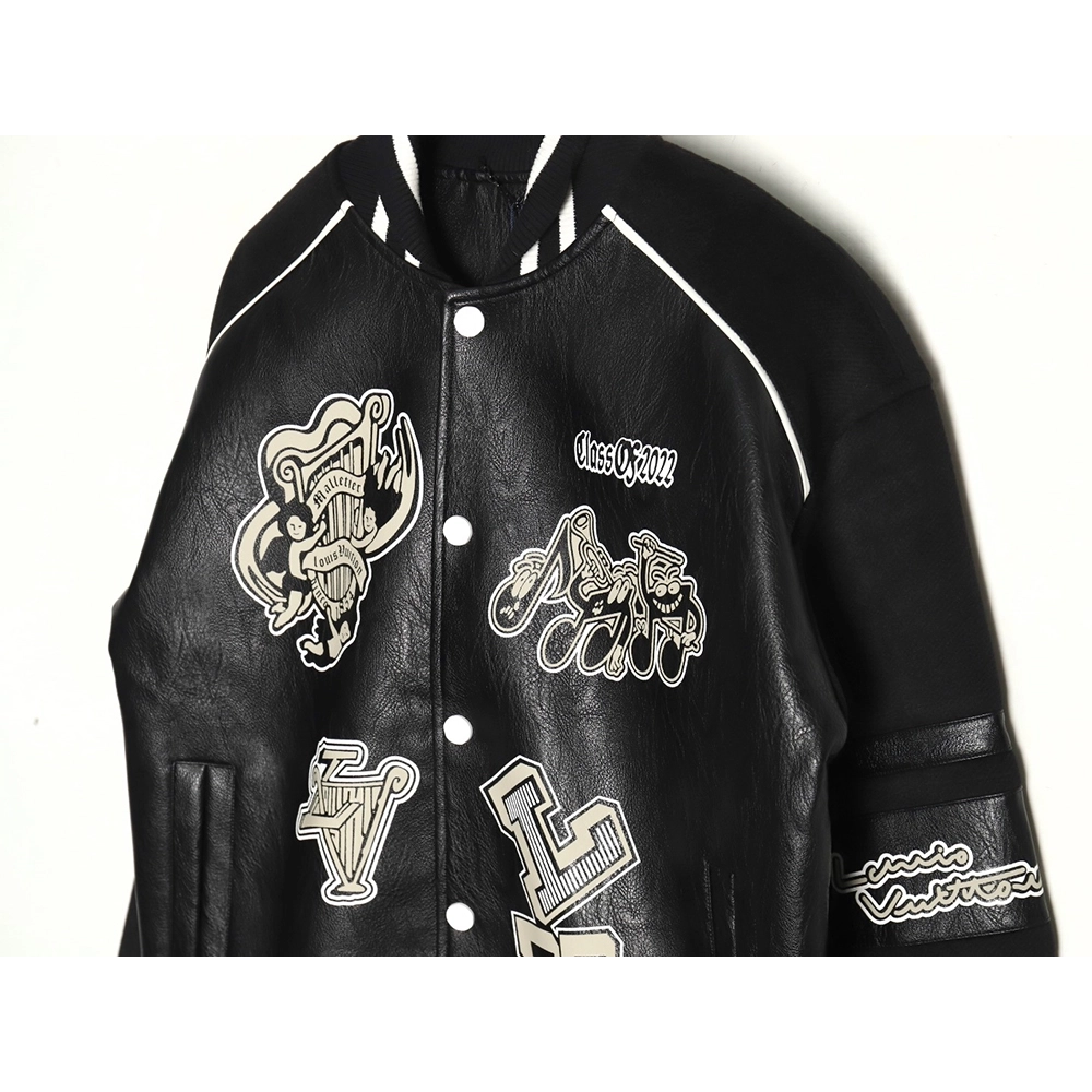 Louis Vuitton printed leather baseball jacket,Louis Vuitton Jacket,Jacket,APPAREL