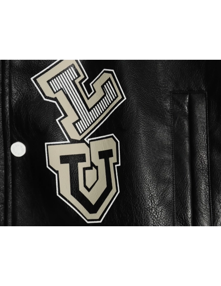 Louis Vuitton printed leather baseball jacket,Louis Vuitton Jacket,Jacket,APPAREL
