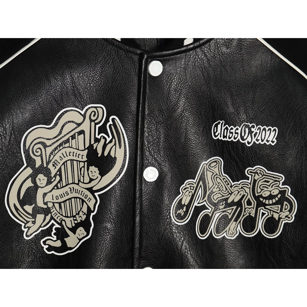 Louis Vuitton printed leather baseball jacket,Louis Vuitton Jacket,Jacket,APPAREL