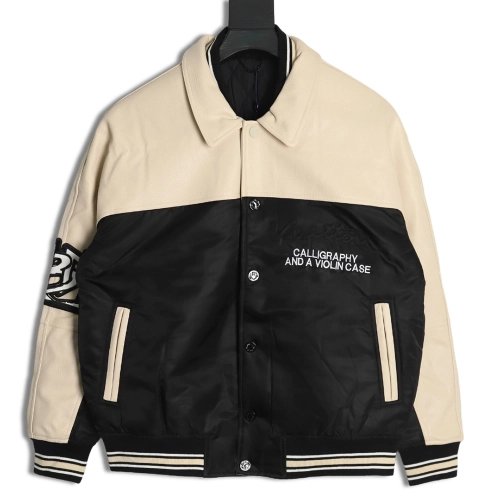 Louis Vuitton contrast color stitching baseball jacket,Louis Vuitton Jacket,Jacket,APPAREL