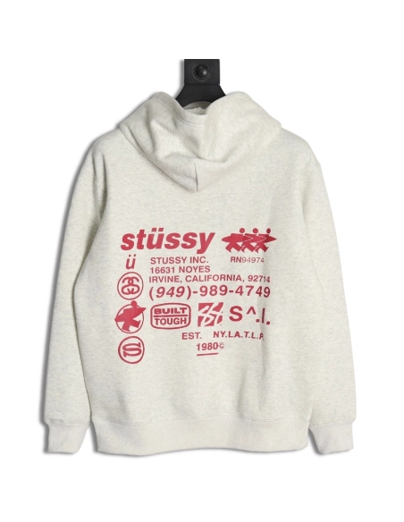 Stussy joint element logo hooded plus fleece hoodie,Stussy Hoodie,Hoodie,APPAREL