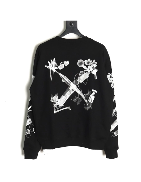 Off white inksplashed arrow twill oil painting graffiti sweatshirt,Off White Sweatshirt,Low Price High quality,legit seller
