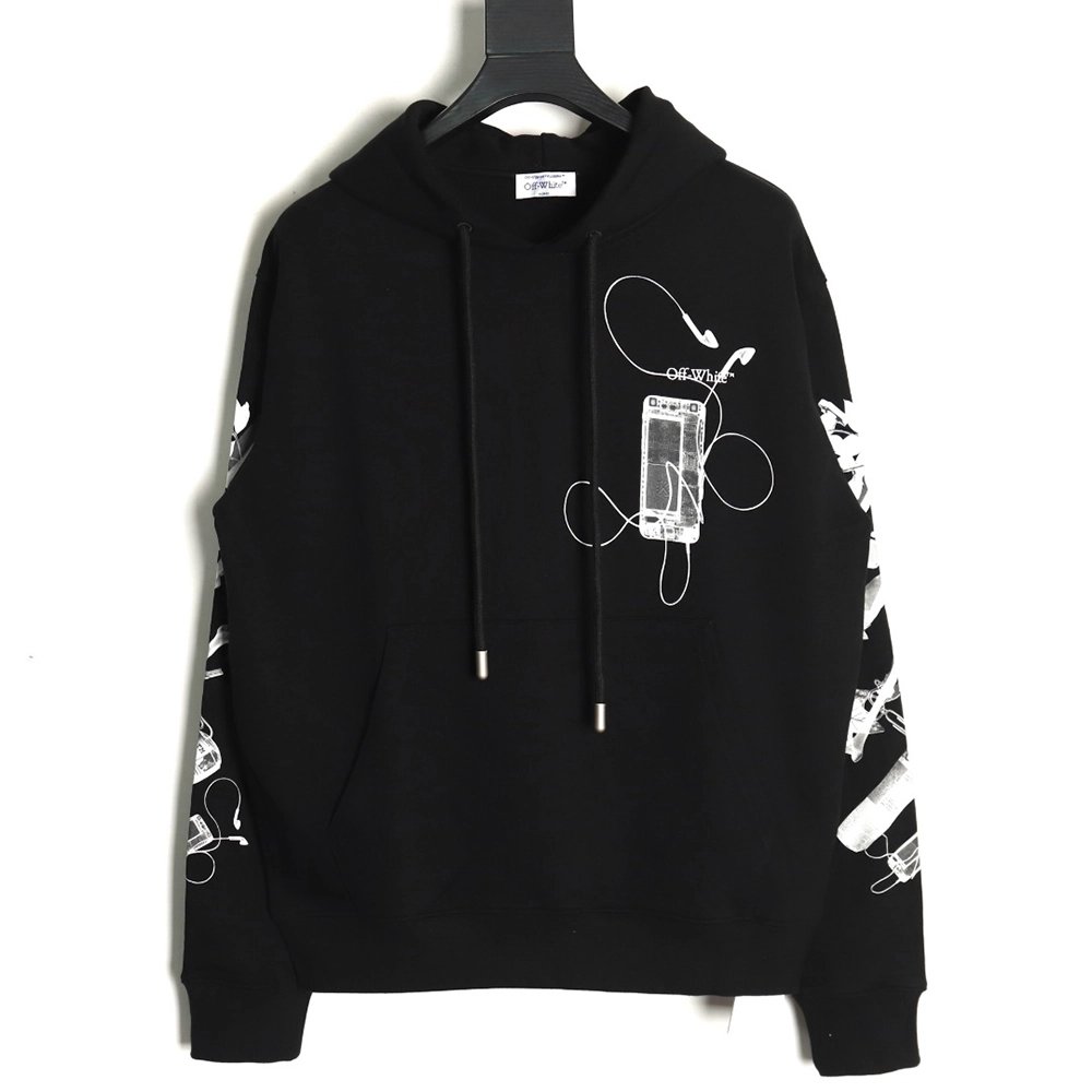 Off white splash ink arrow twill oil painting graffiti hoodie,Off White Hoodie,Hoodie,APPAREL