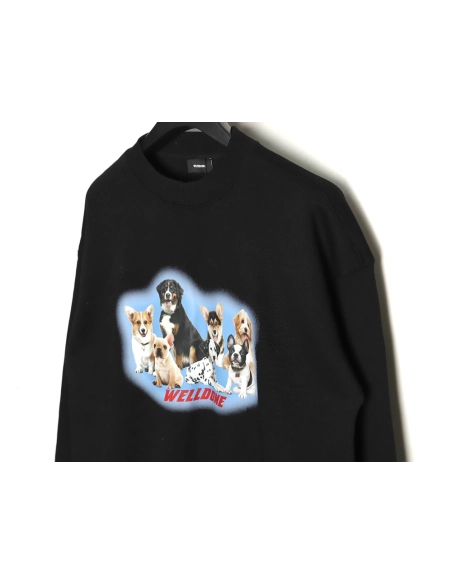 We11 Done Circle Puppy Crew Neck Sweatshirt,We11done Sweatshirt,Low Price High quality,legit seller
