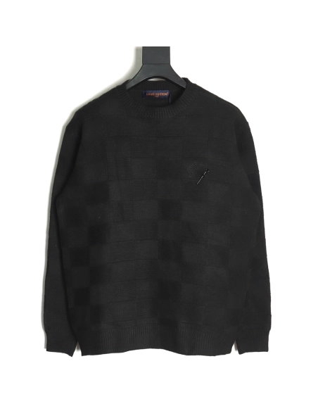 Louis Vuitton Checkerboard Pin Crewneck Sweater,Louis Vuitton Sweatshirt,Low Price High quality,legit seller
