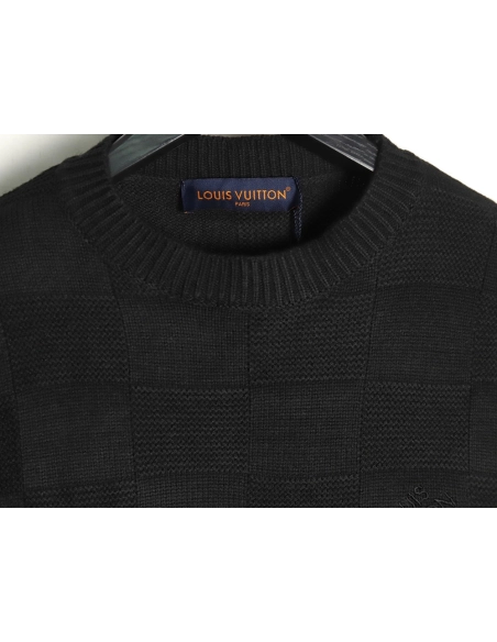 Louis Vuitton Checkerboard Pin Crewneck Sweater,Louis Vuitton Sweatshirt,Low Price High quality,legit seller