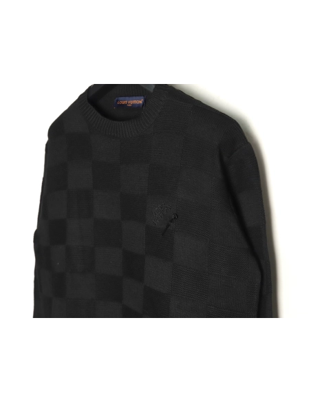 Louis Vuitton Checkerboard Pin Crewneck Sweater,Louis Vuitton Sweatshirt,Low Price High quality,legit seller