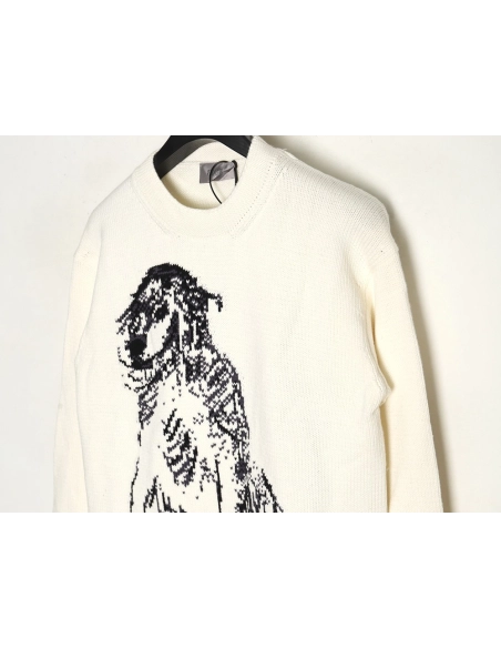 Dior sketch dog knitted sweater,Dior Sweatshirt,Low Price High quality,legit seller