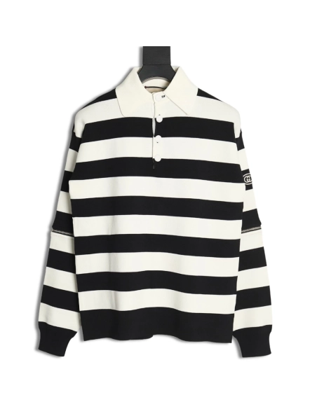 Gucci Knitted Polo Shirt With Removable Sleeves,Gucci Polo Shirt,Shirt,APPAREL