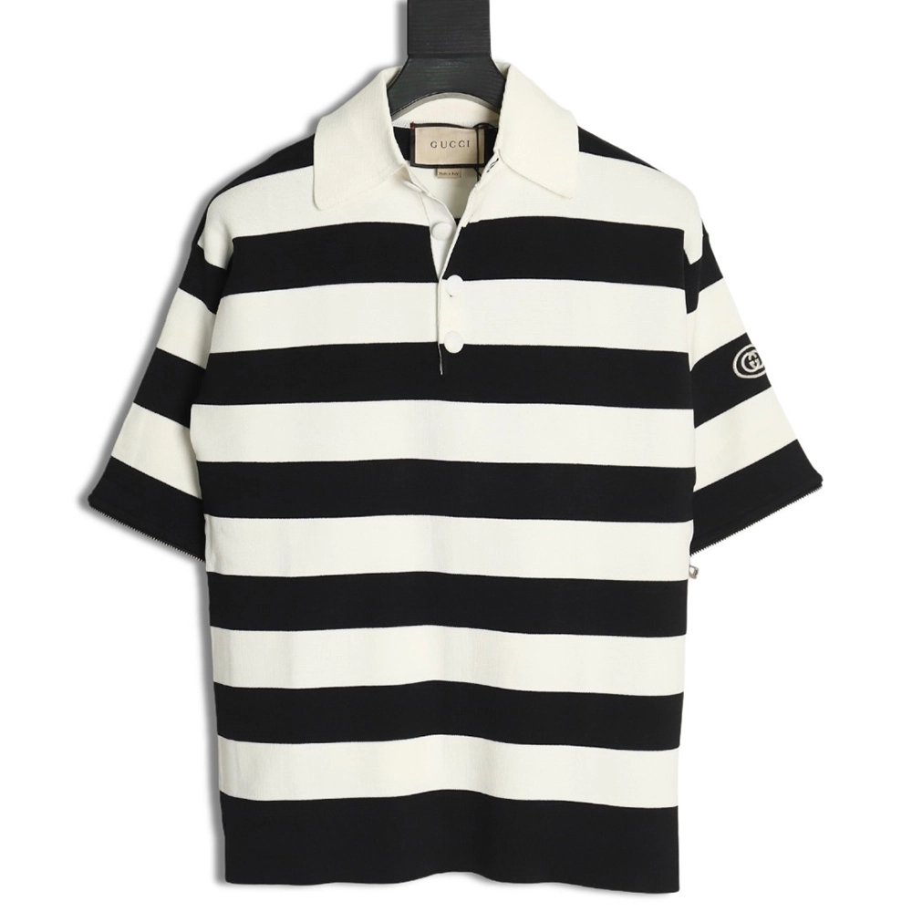 Gucci Knitted Polo Shirt With Removable Sleeves,Gucci Polo Shirt,Shirt,APPAREL